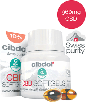 10% Cibdol CBD softgel capsules