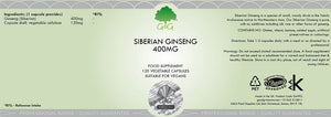 Siberian ginseng label