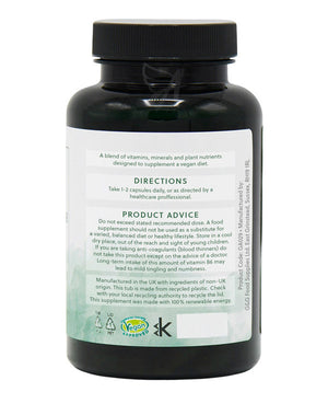Vegan multivitamins label - G&G