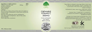 Chewable vitamin C label