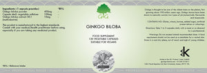Ginkgo biloba label