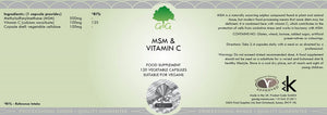 MSM & vitamin C capsules label – G&G