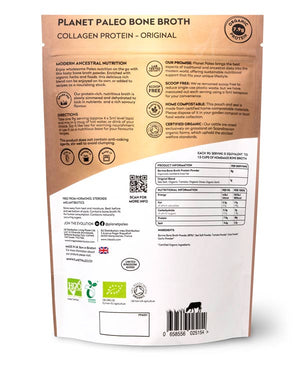 Organic bone broth powder - Planet Paleo (225g) label