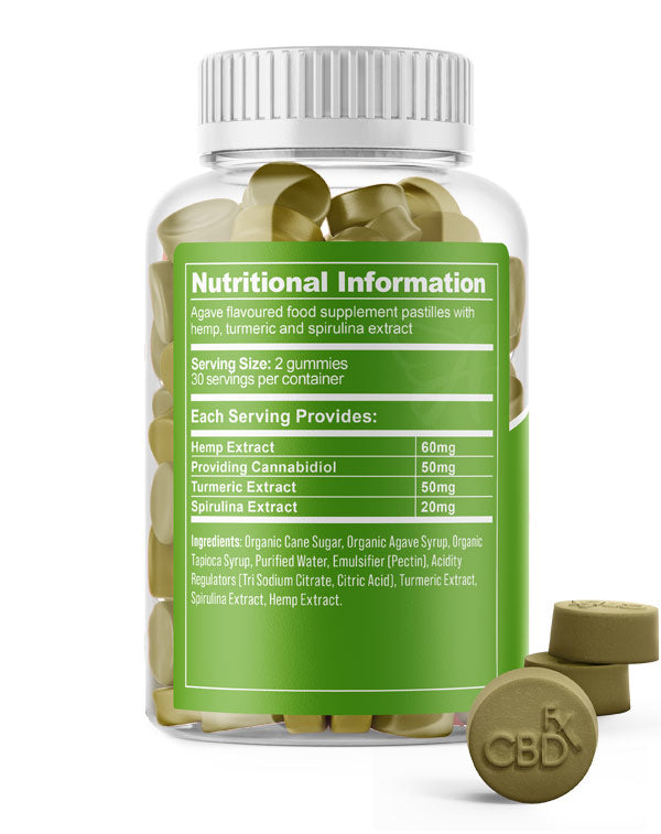 Vegan CBD gummies (turmeric & spirulina) CBDfx