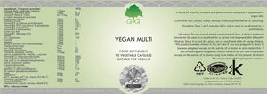 Vegan multivitamins label