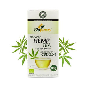 Hemp Tea Bags 1.6% CBD Biopurus UK - Organic-for the Ageless