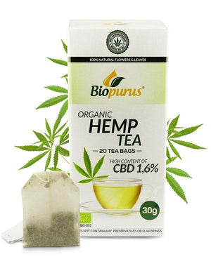 Hemp Tea Bags 1.6% CBD Biopurus UK - Organic-for the Ageless